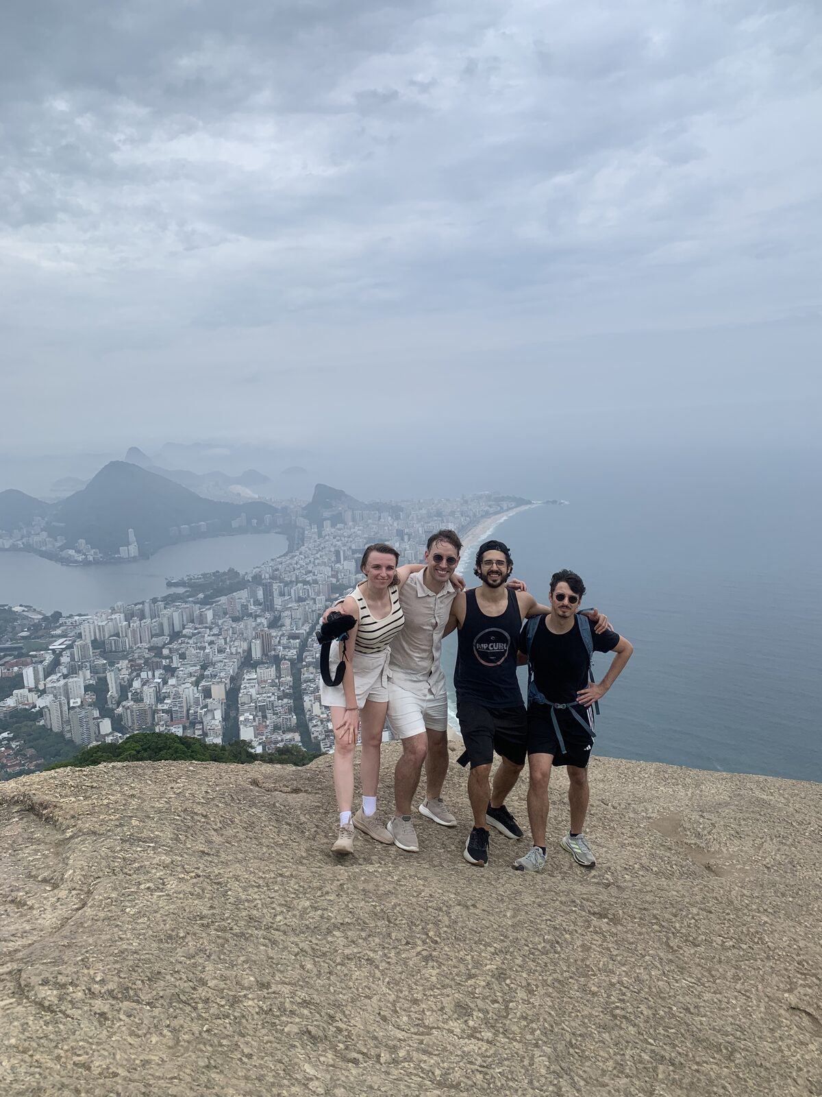 Showing friends around Rio